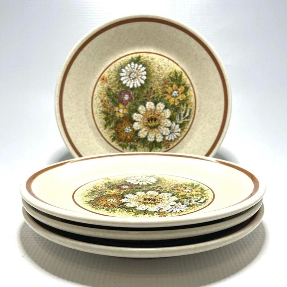 (4) Lenox Temper-Ware Magic Garden Bread&Butter/Dessert Plates 6,3/8” VTG EVC
